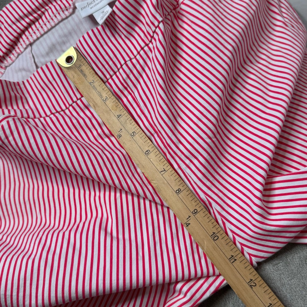 Chicos Perfect Stretch Pink Striped Capri Crop Pants XL Pull On Lace Up Nautical - Picture 12 of 12